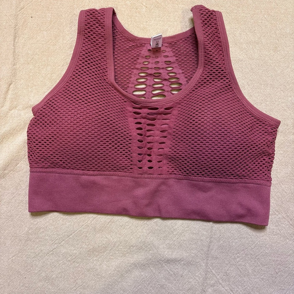 Women's Mesh Sports Bra - Pink